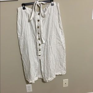 Pinstripe linen skirt